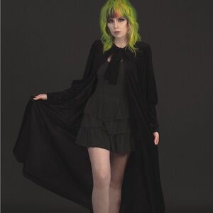 Elegant Black Velvet Cape for Women